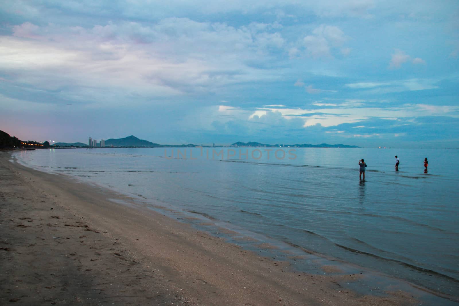 beach and sea in the morning. by suthipong