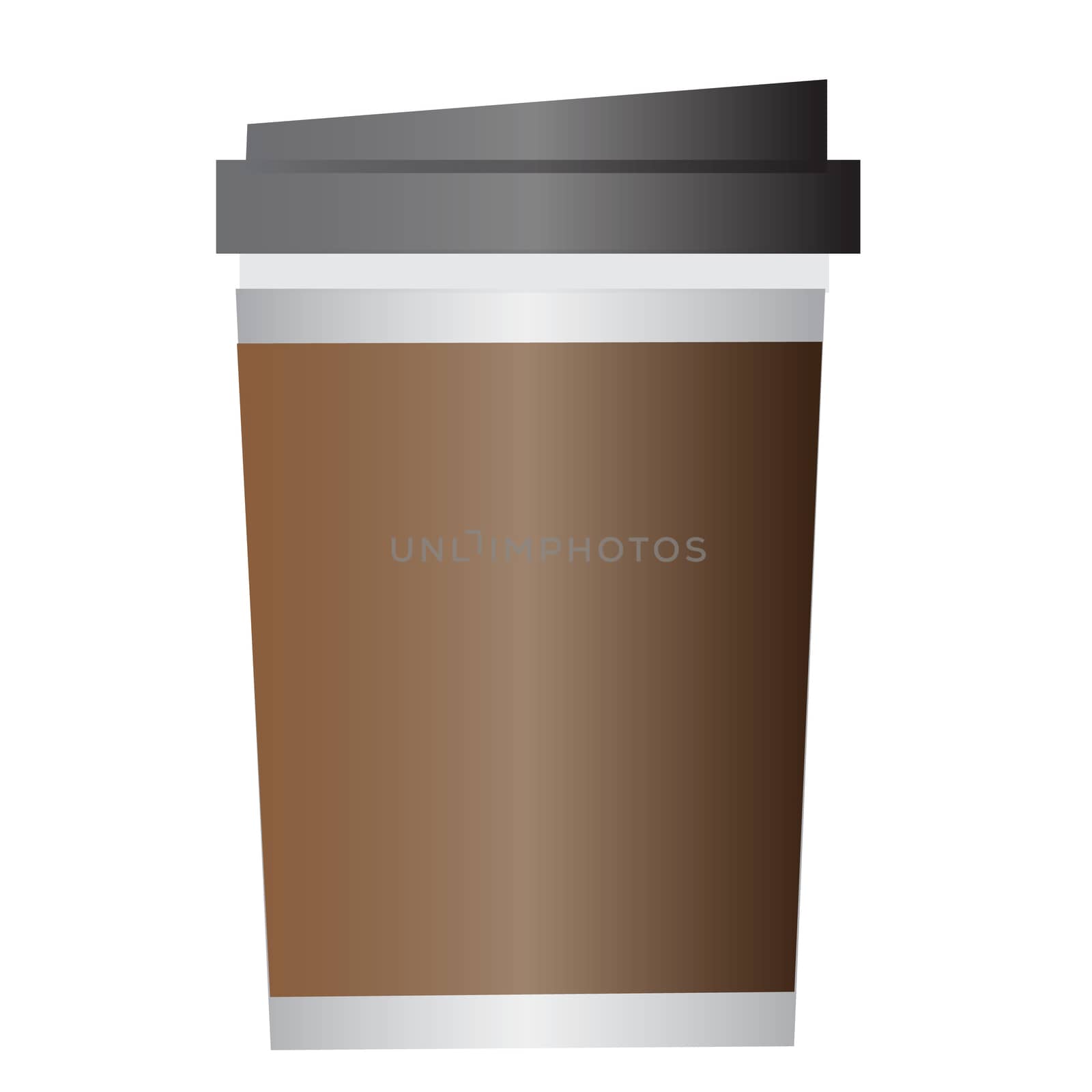 disposable coffee cup on white background. disposable coffee cup by suthee