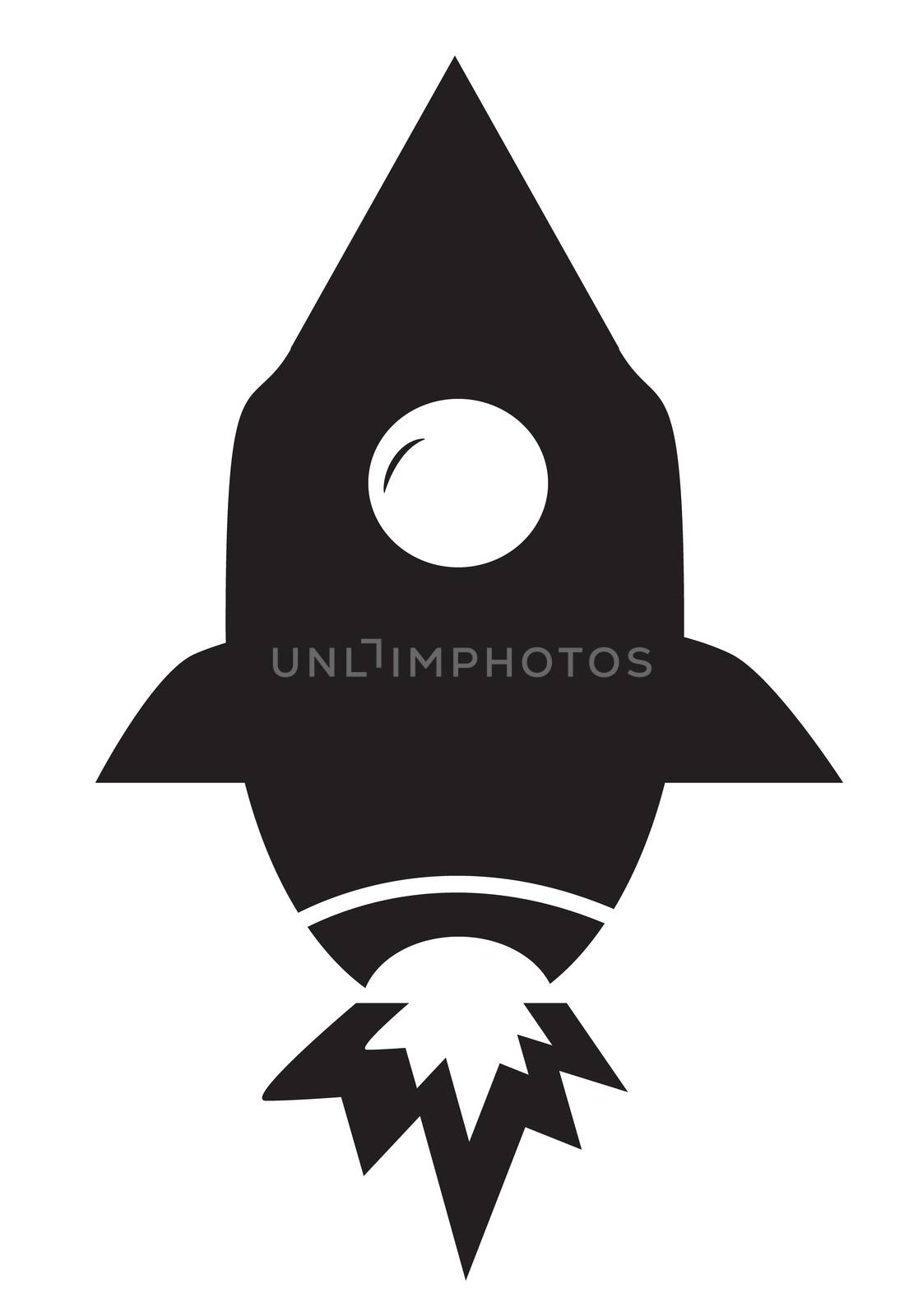 rocket icon on white background. flat style design. rocket sign. by suthee