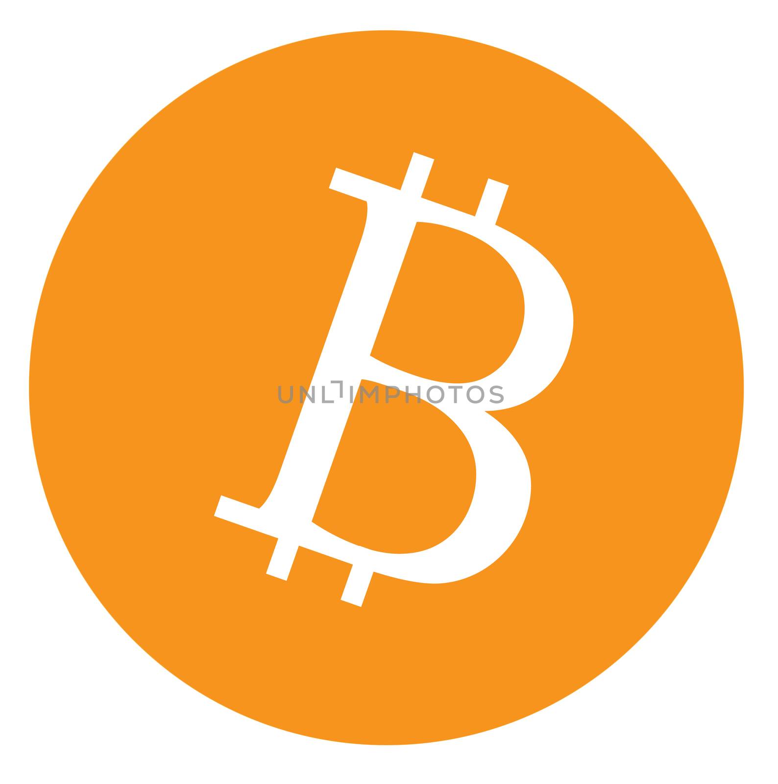 bitcoin icon on white background. bitcoin sign. by suthee