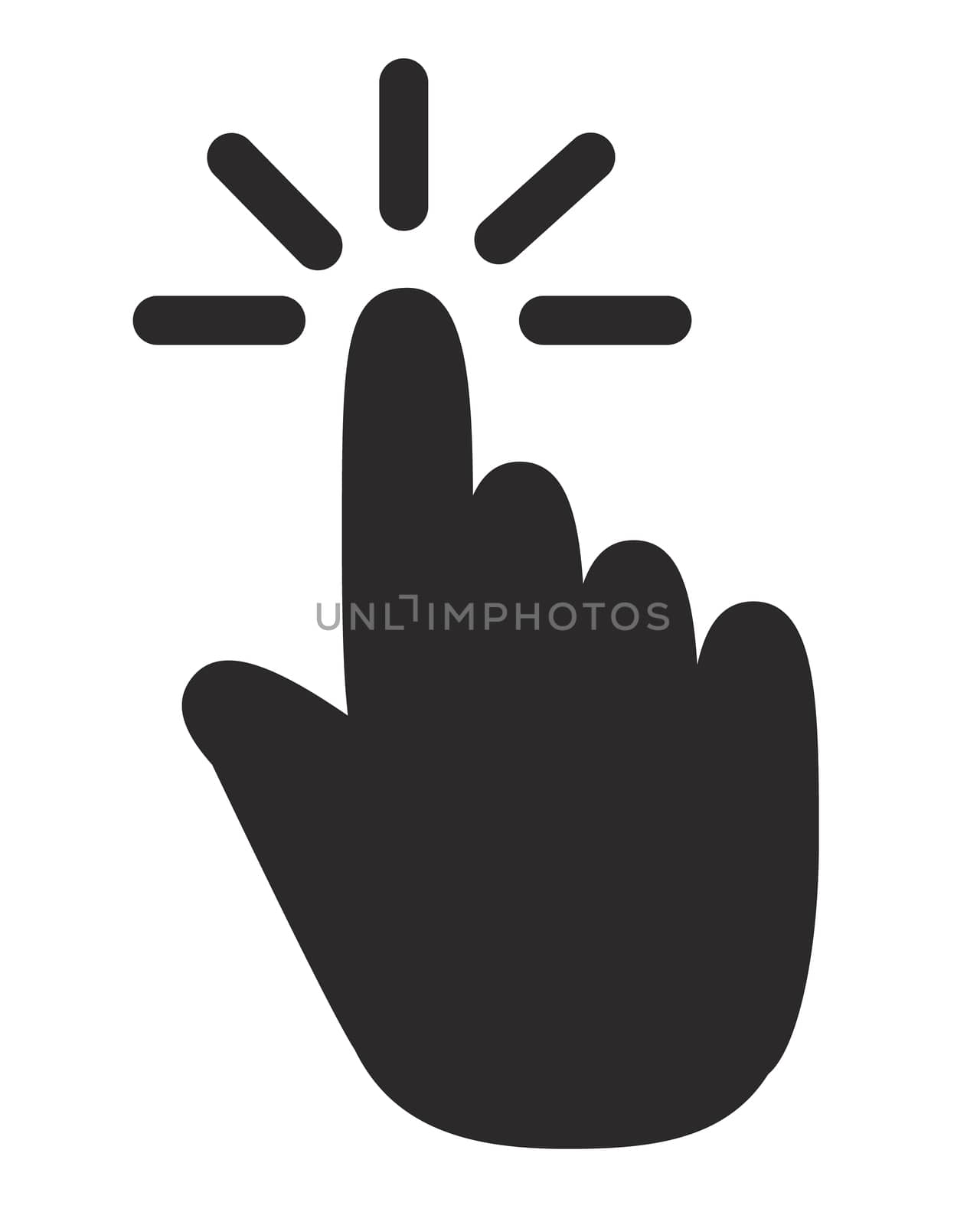 hand click icon on white background. click icon sign. flat desig by suthee