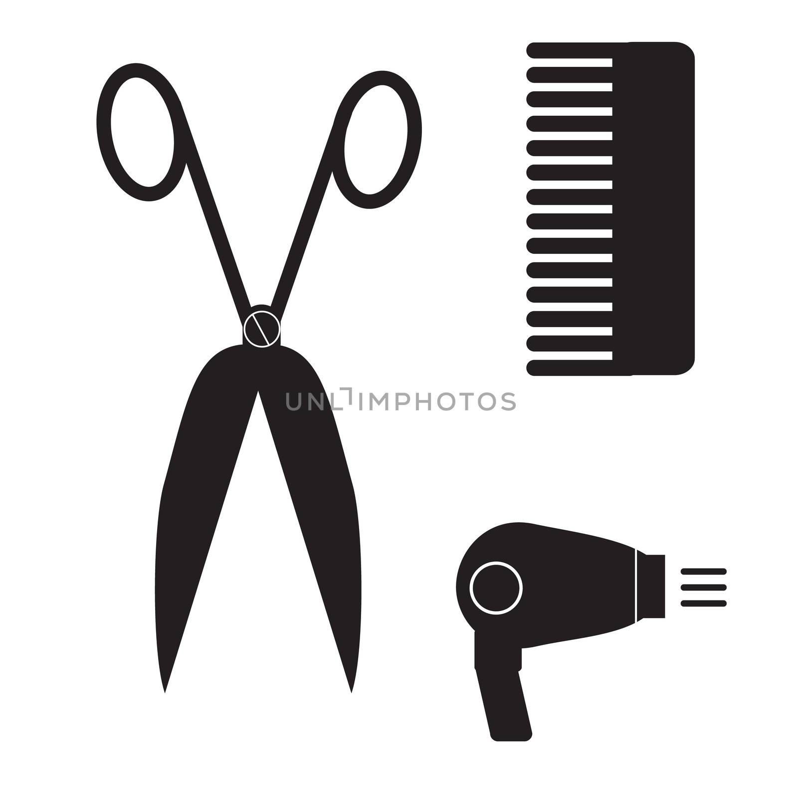 hairstyle icon on white background. barber sign. by suthee