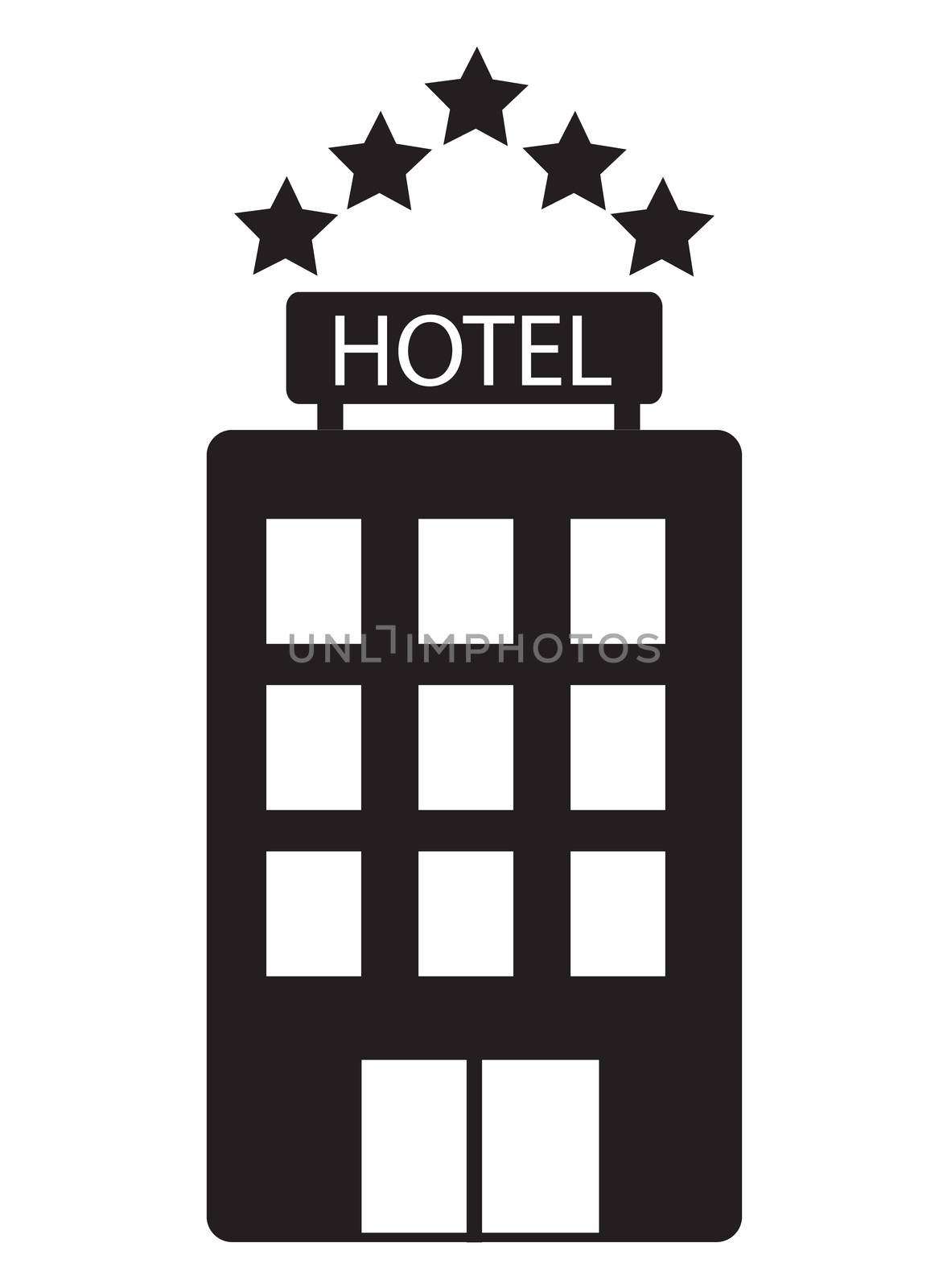 hotel icon on white background. hotel sign. flat design style.  by suthee