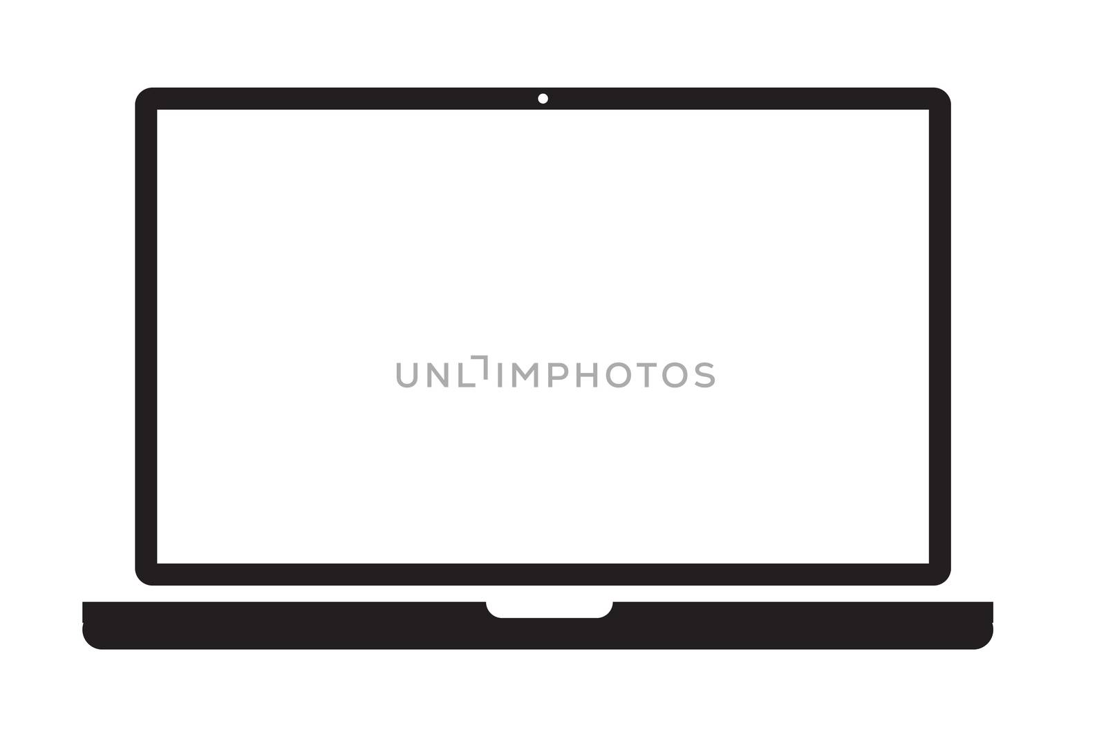 laptop icon on white background. laptop sign. flat style design. by suthee