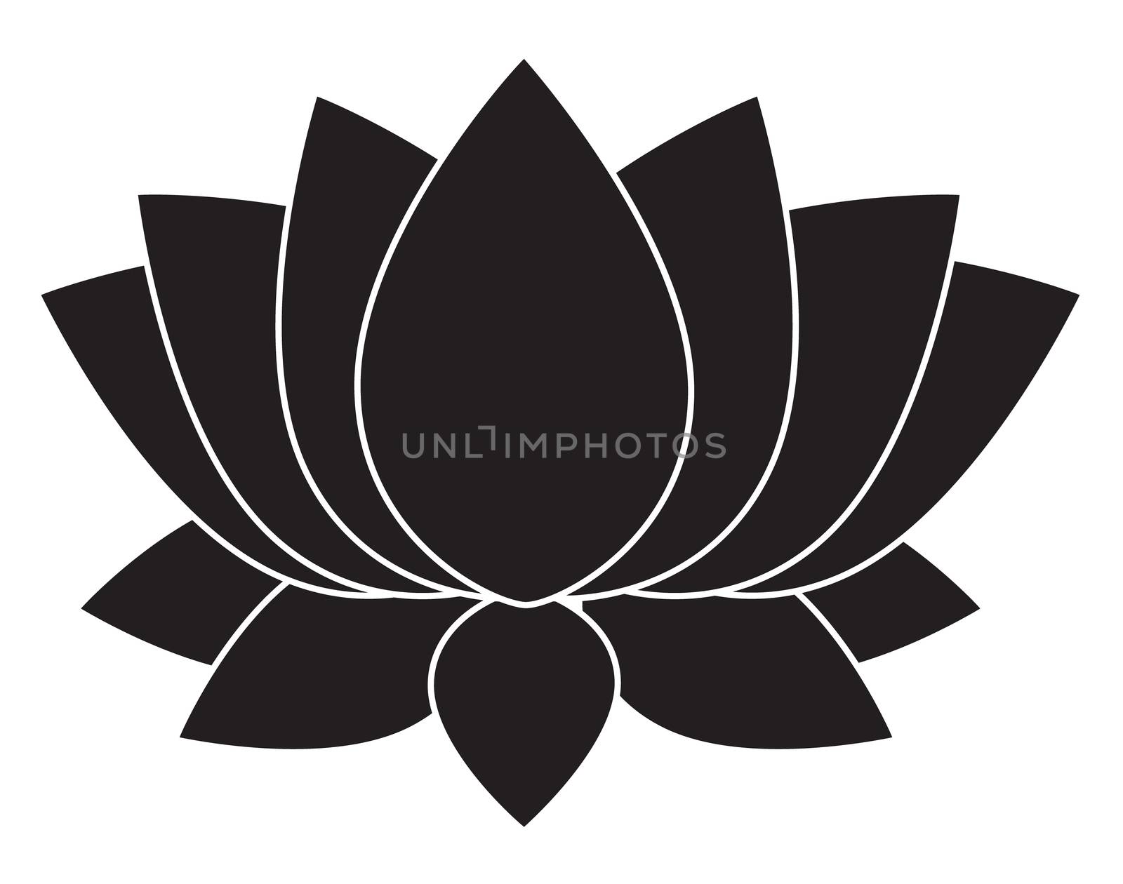 lotus flower blossom icon on white background. flat style design by suthee