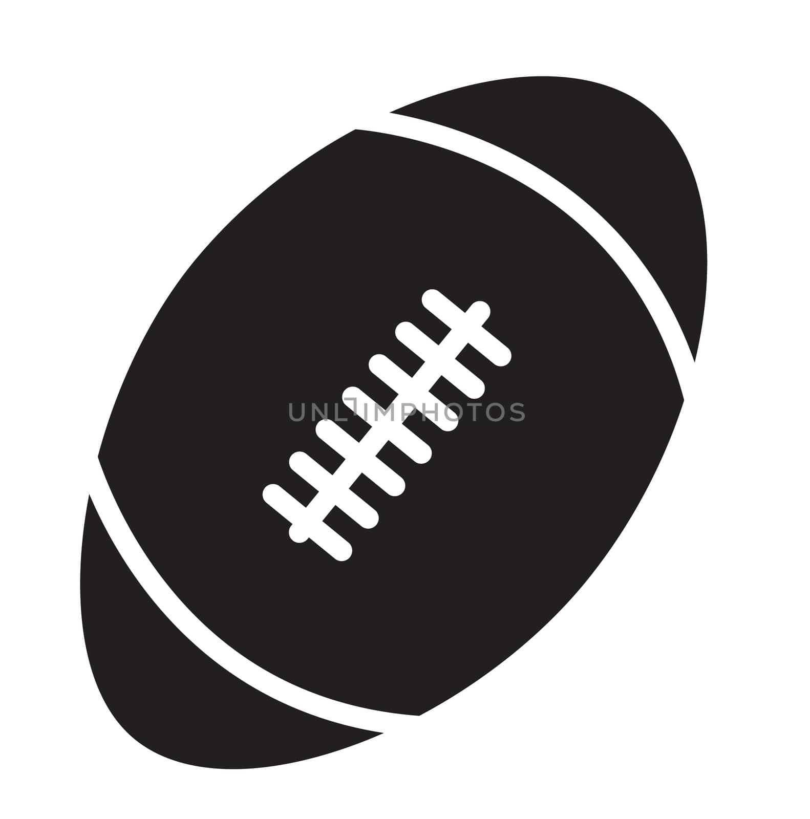 rugby ball icon on white background. rugby ball sign. flat style by suthee