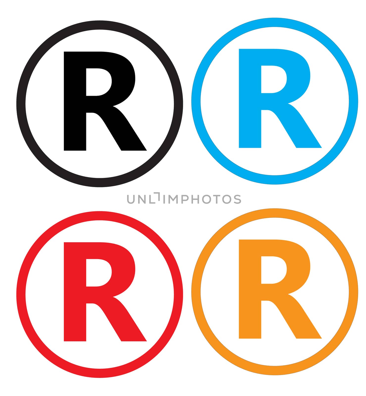 set registered trademark icon on white background. registered tr by suthee