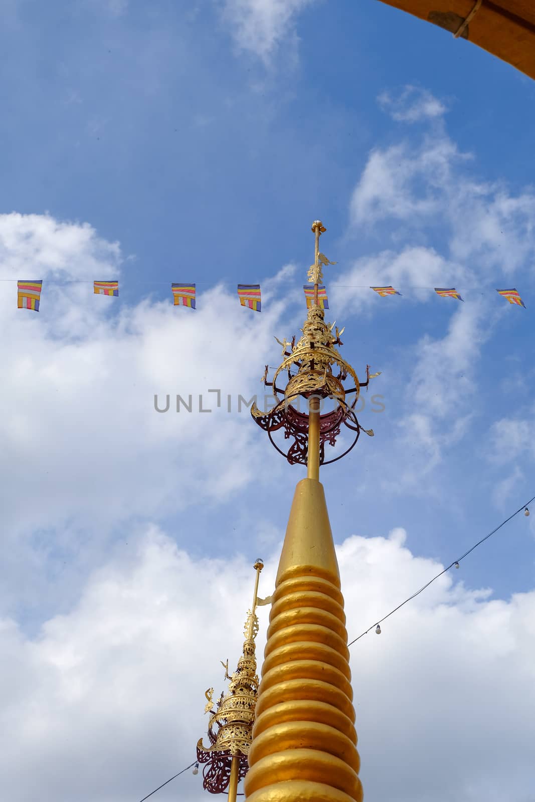  "Phra Maha Rattana Loha Jedi Sri Sasana Phothisat Sawang Boon" Wat Pa Sawang Boon is located in Ban Klong Phai, Kaeng Khoi district in Saraburi province Thailand. with a large pagoda in the middle and the diameter of 50 meters, with 9 floors which the small pagoda 500 parts are cascaded down.