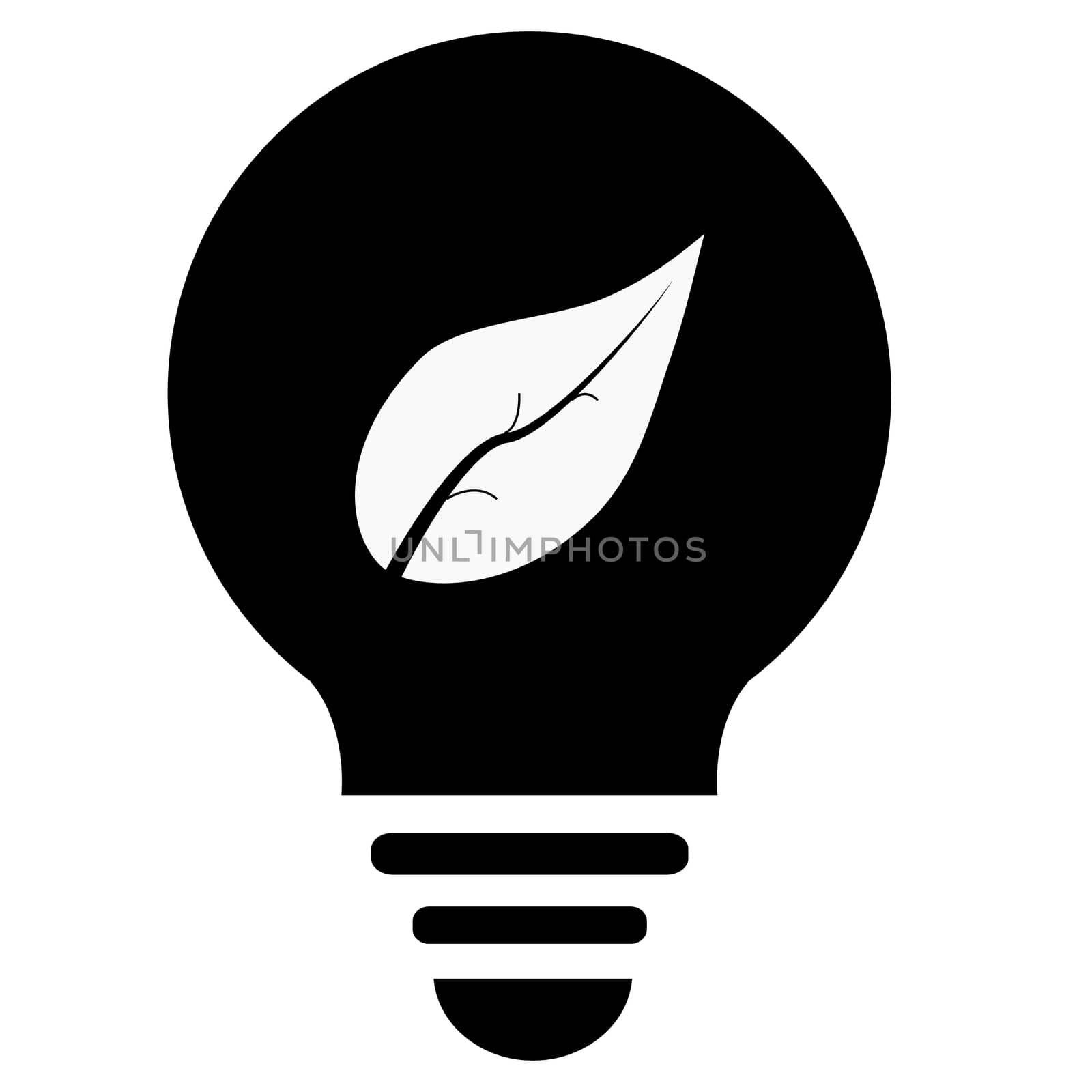 Ecological lightbulb icon. Ecological lightbulb on white backgro by suthee