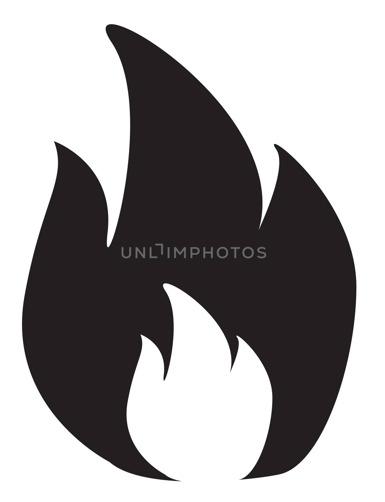 fire icon in flat style isolated on white background. by suthee