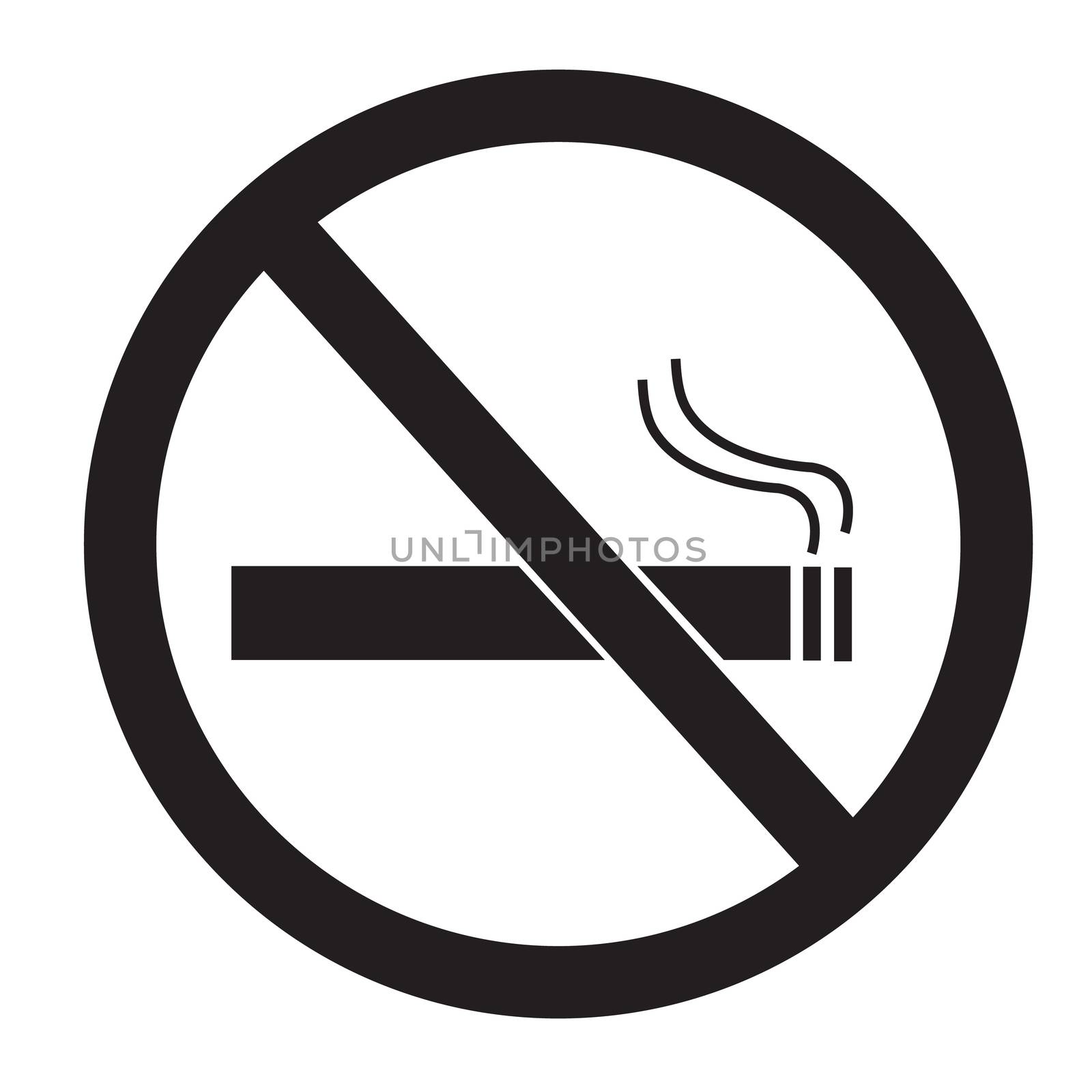 No smoking sign on white background. No smoking icon. No smoking by suthee