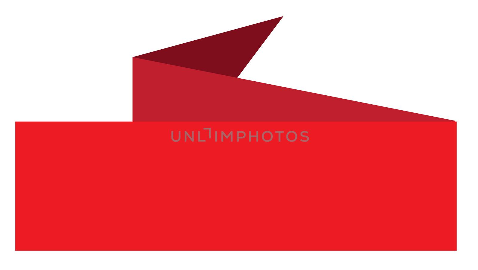 red banner ribbon icon on white background. by suthee
