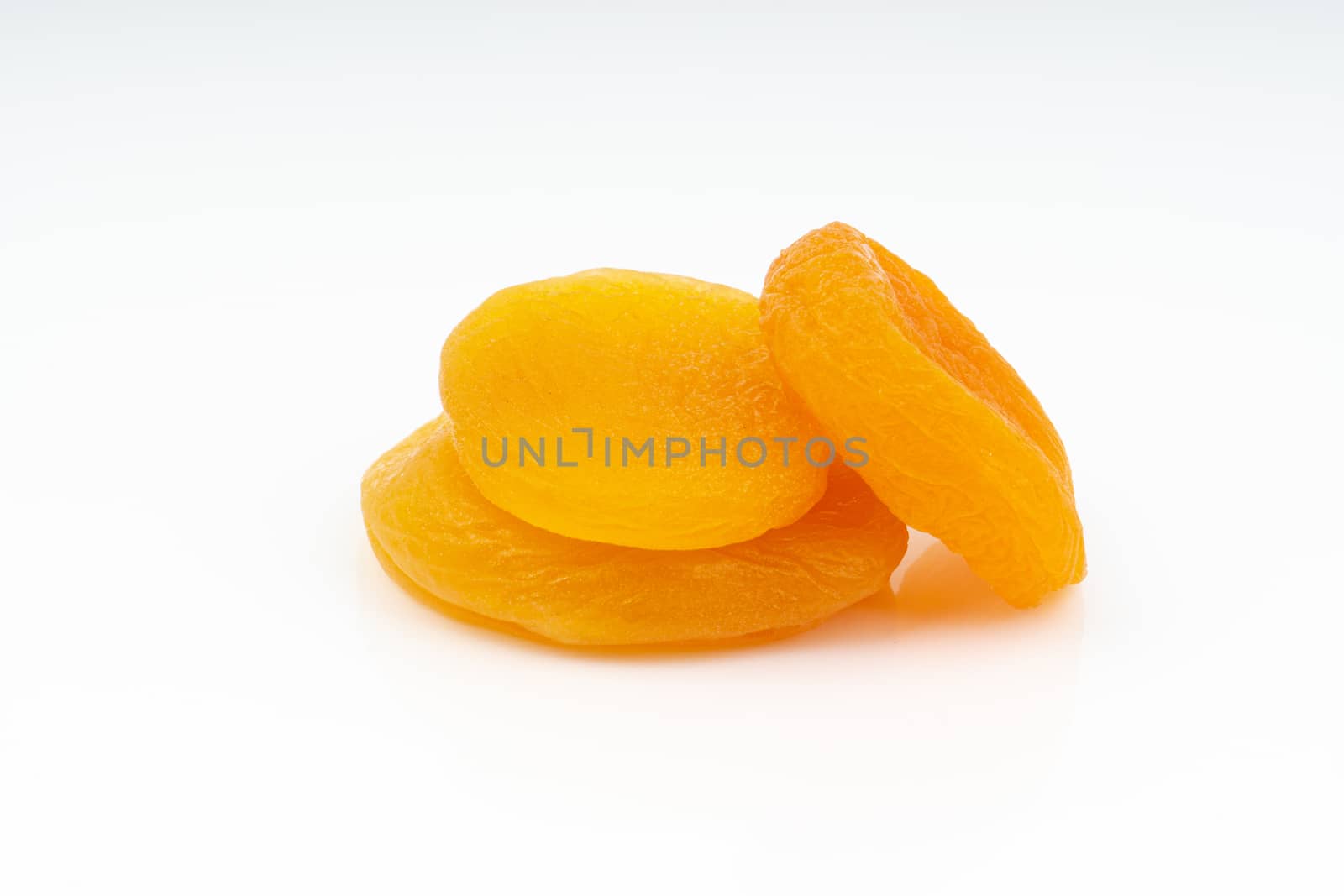 Dried apricot isolated on a white background