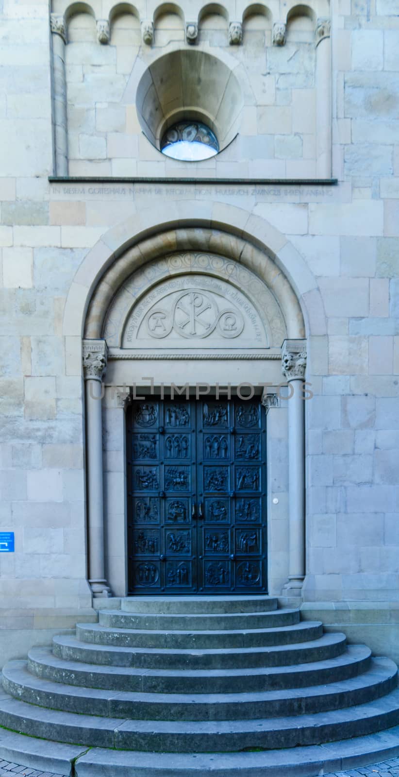 Door at the Grossmunster (great minster) Church, Zurich, by RnDmS