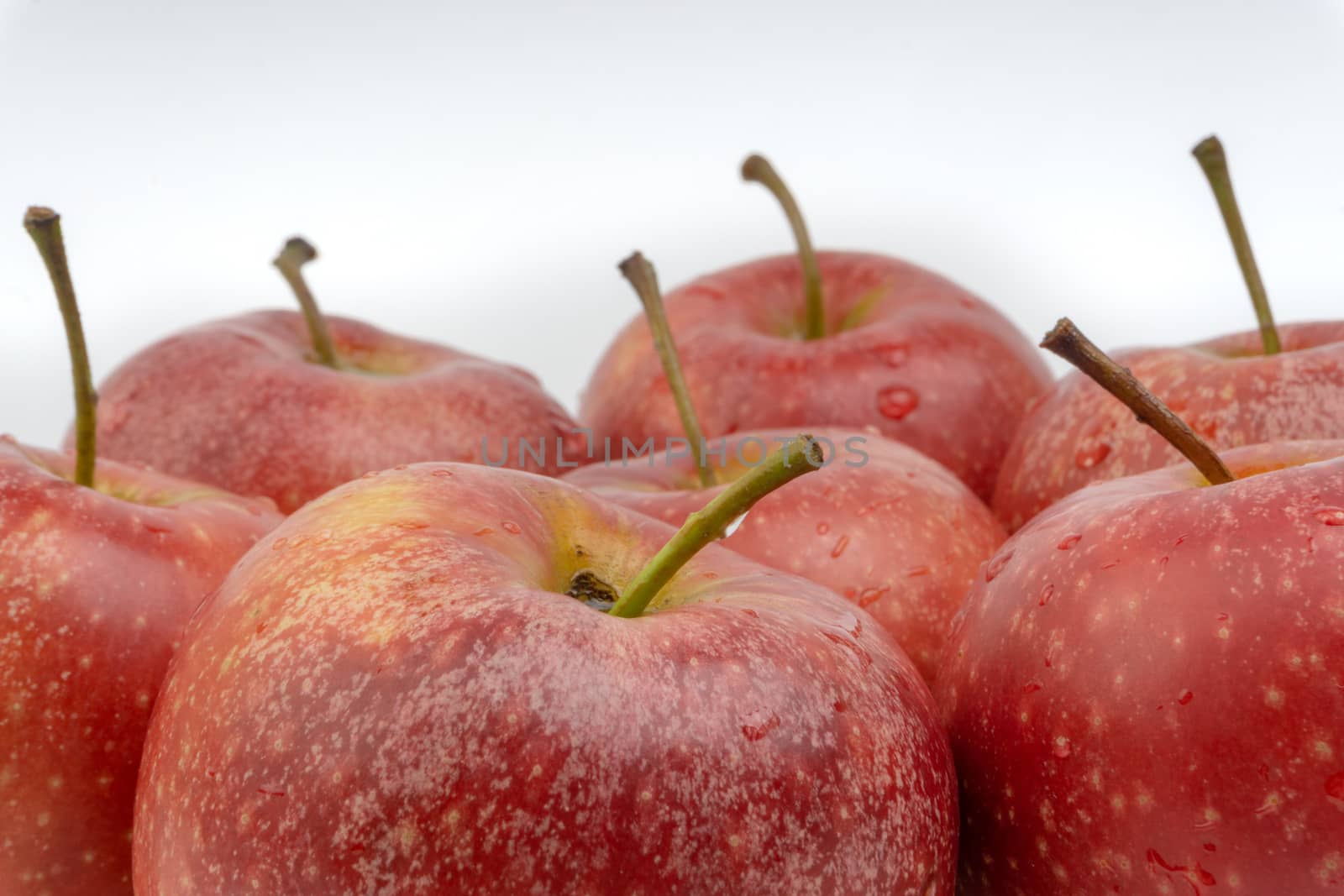 Apple fruit on white background. Selective focus