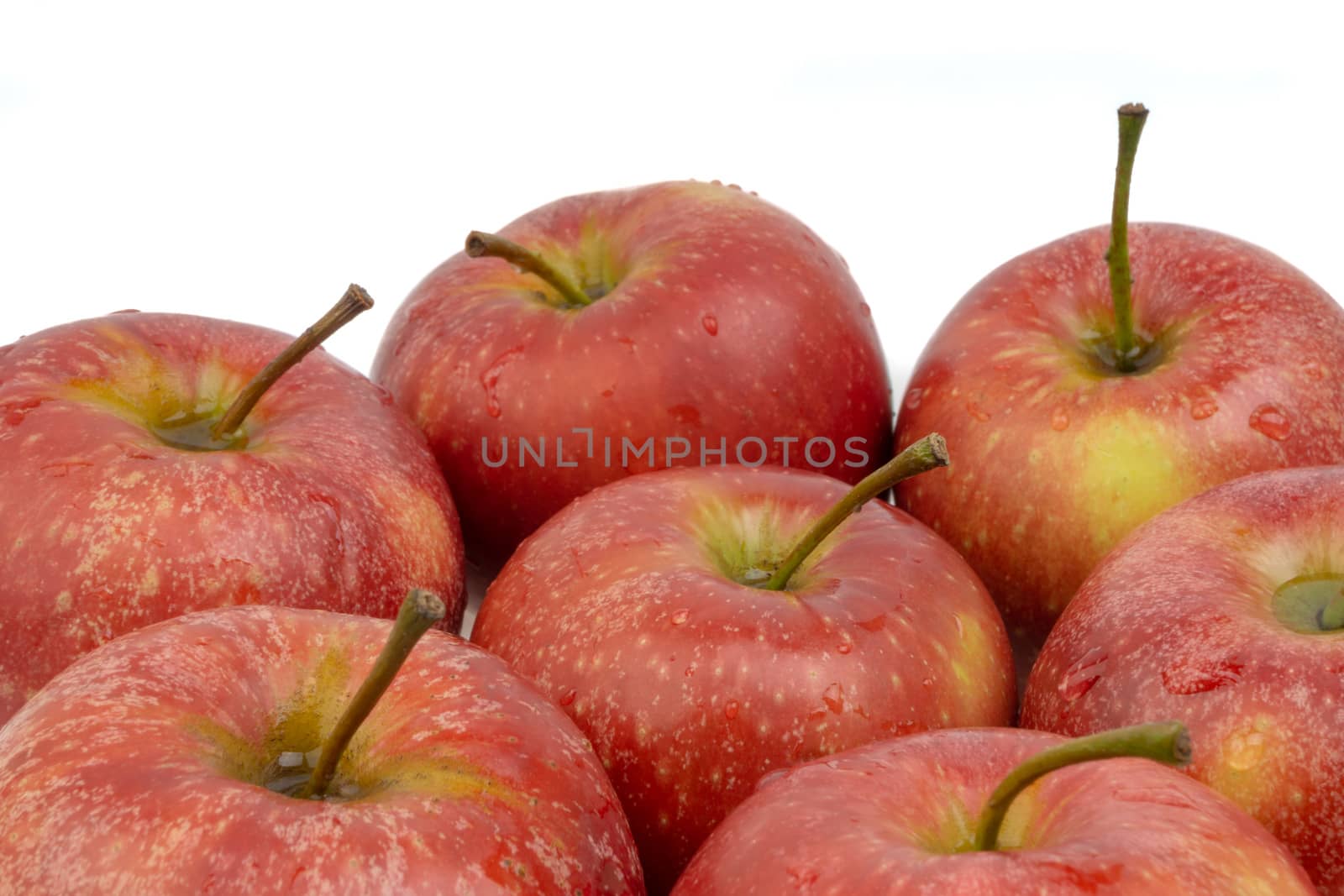 Apple fruit on white background. Selective focus