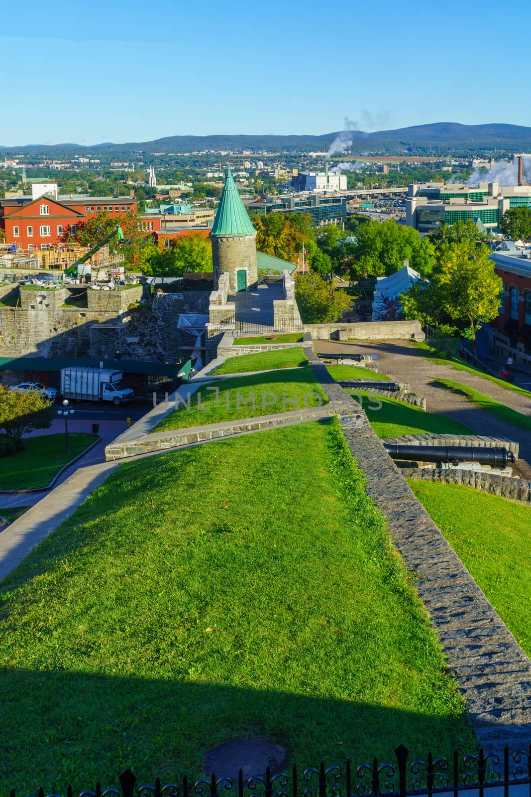 View of walls promenade in Quebec City, Quebec, Canada