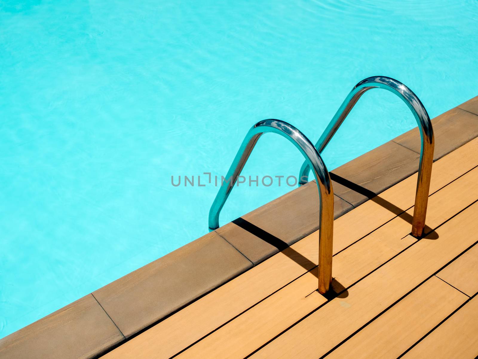 Swimming pool background with ladder minimal style. by tete_escape
