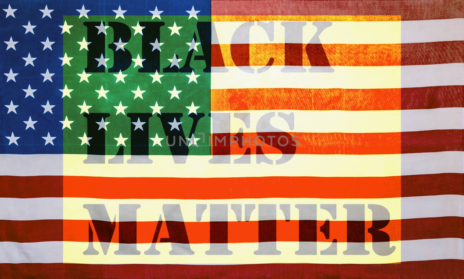 black lives matter Protest Flag of the United States of America by Vladyslav