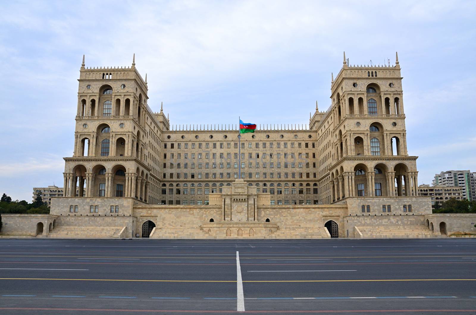 Freedom"Azadlig" Square in Baku.Government House and Council of  by moviephoto