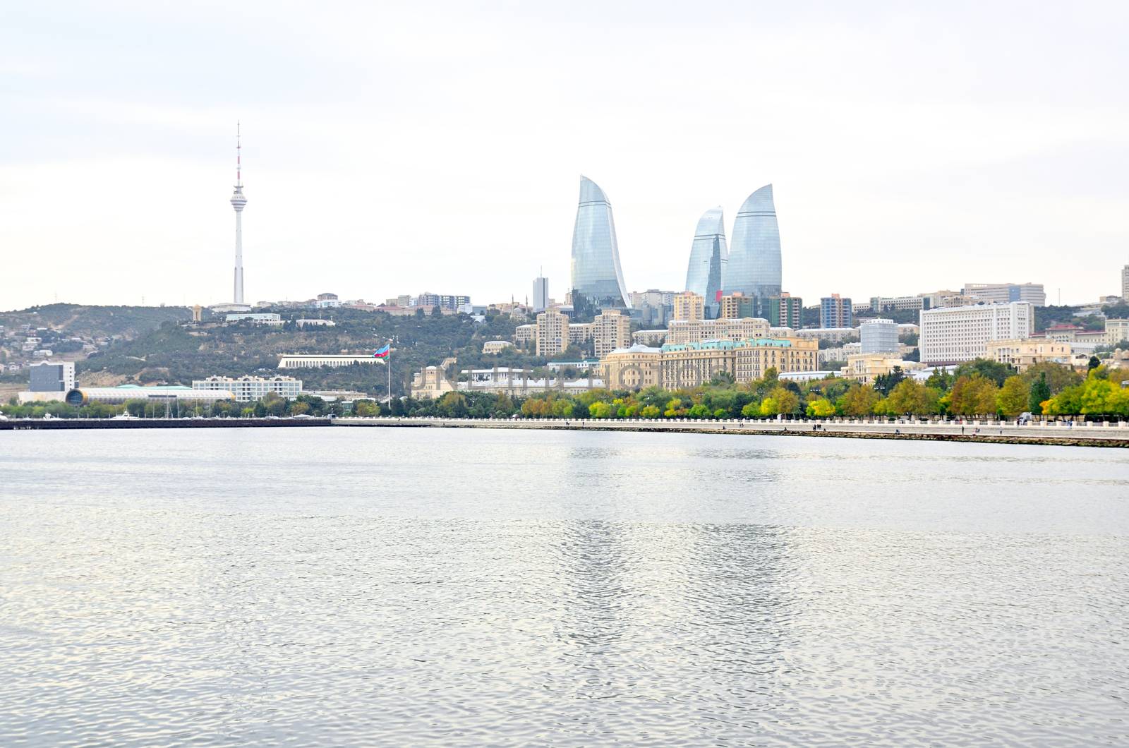 Baku.Types of boulevards on the shore of the Caspian Sea. by moviephoto