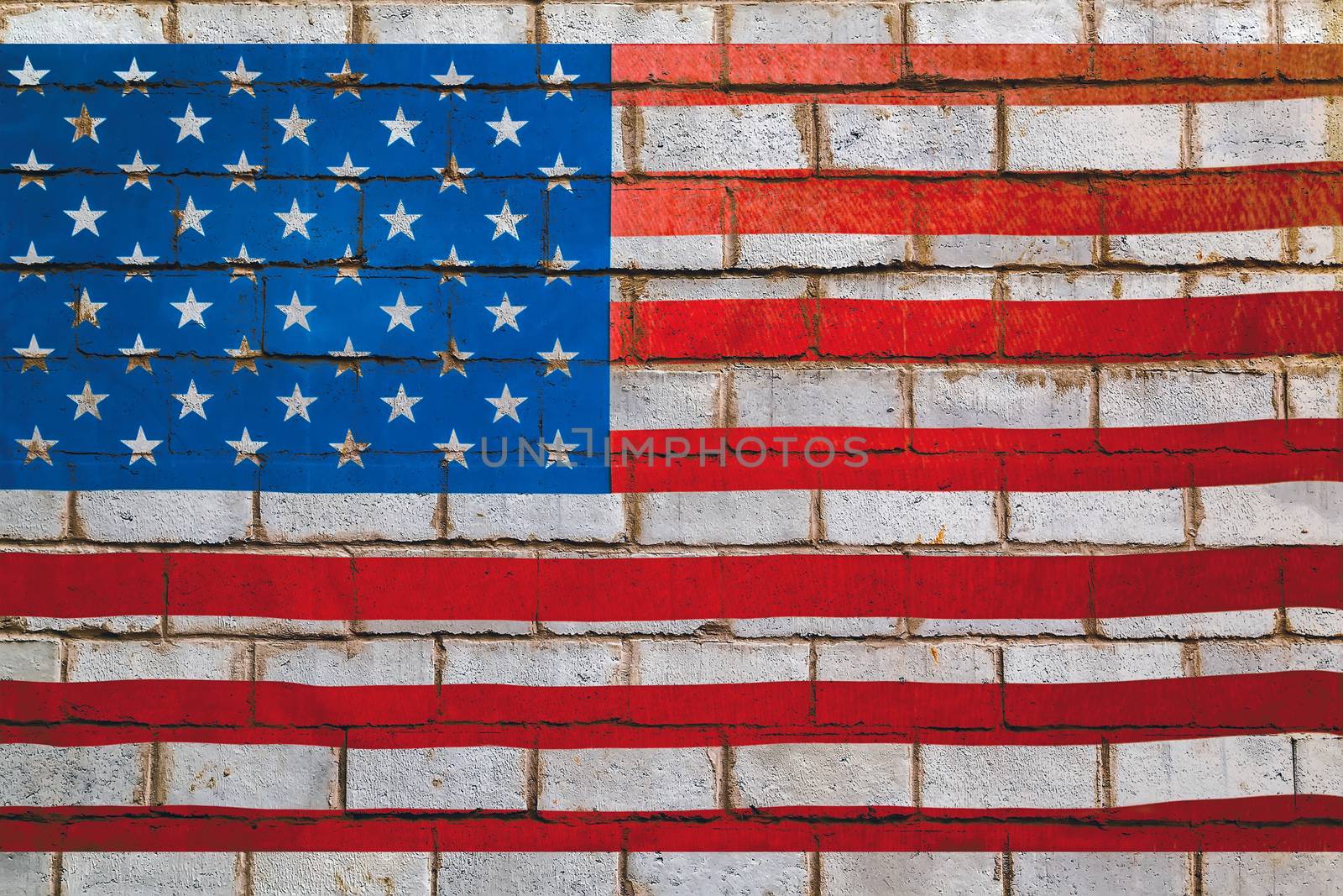 Flag of the United States of America USA white background by Vladyslav