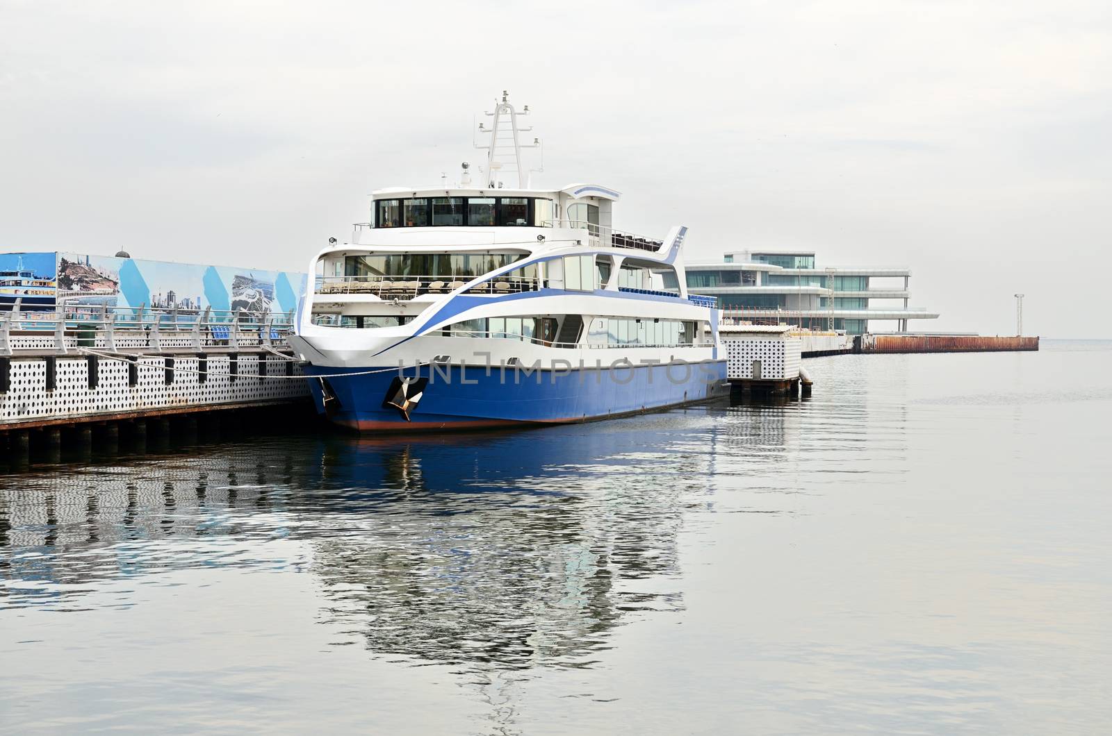Pleasure boat on the Caspian Sea in Baku