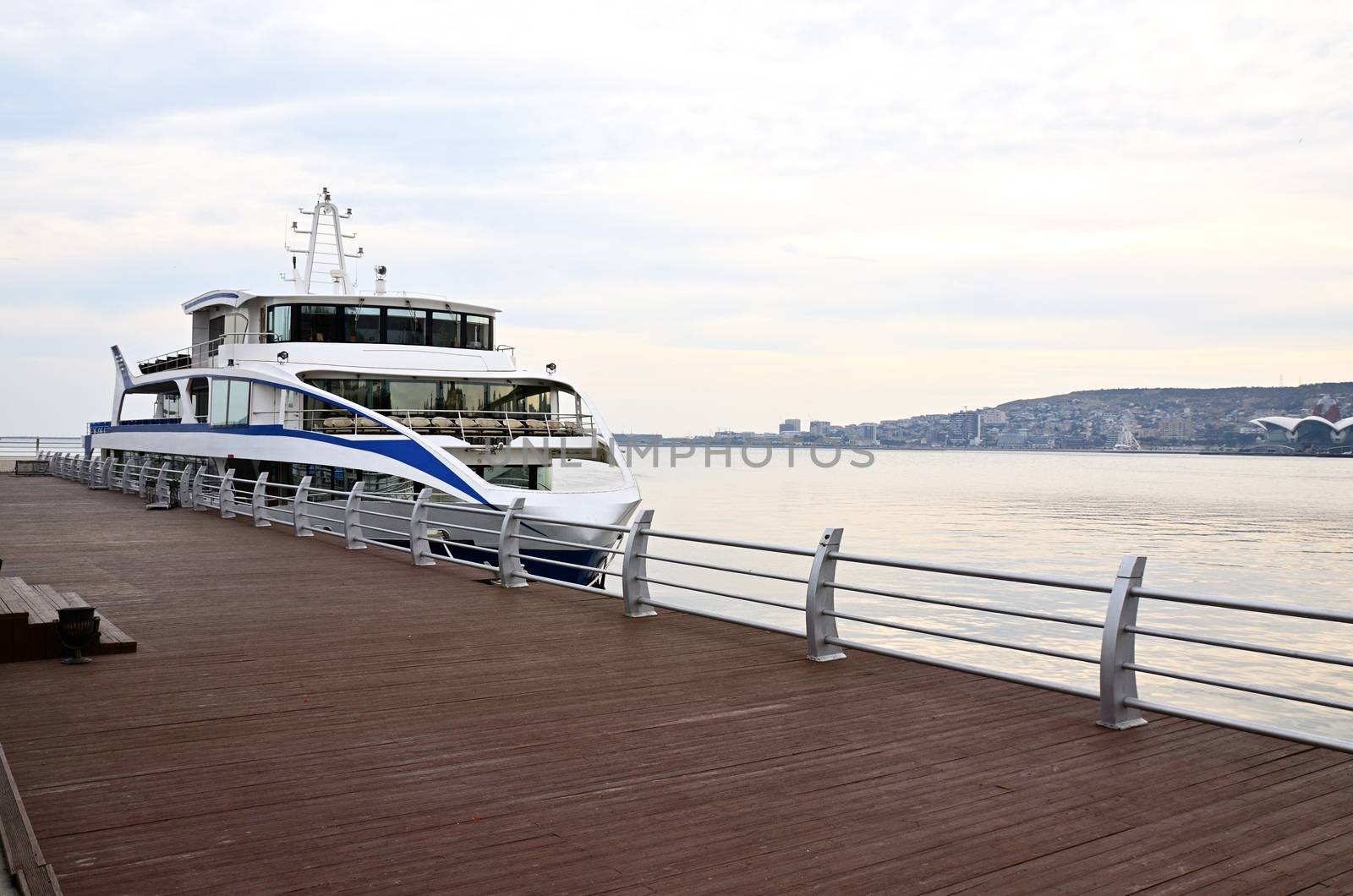 Pleasure boat on the Caspian Sea in Baku