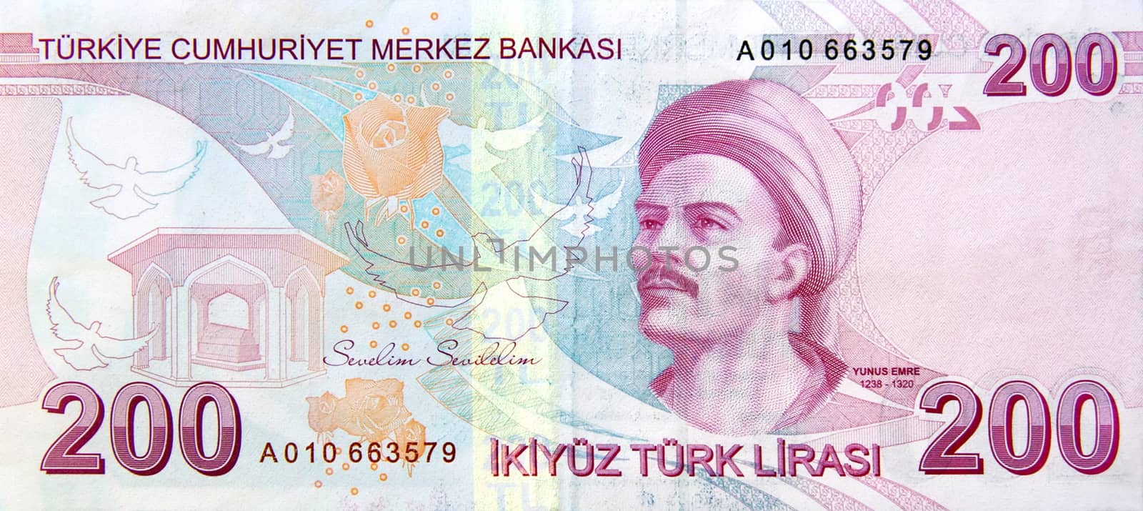 200 Lira banknote back