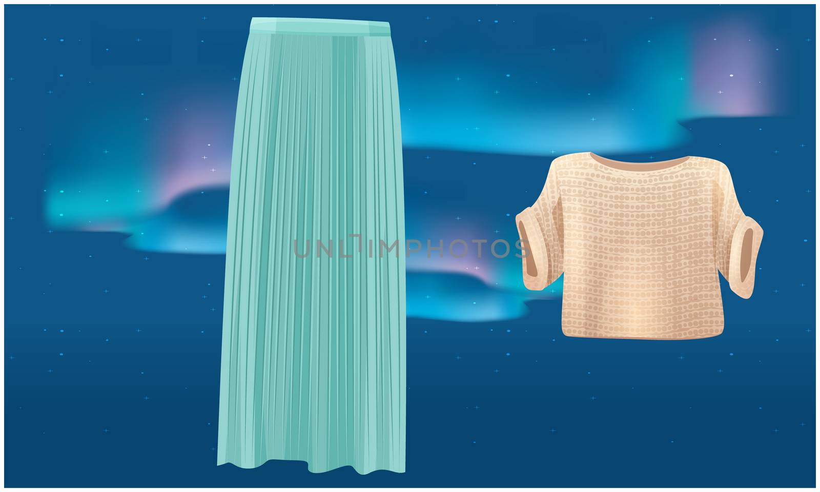 mock up illustration of casual dress on abstract background