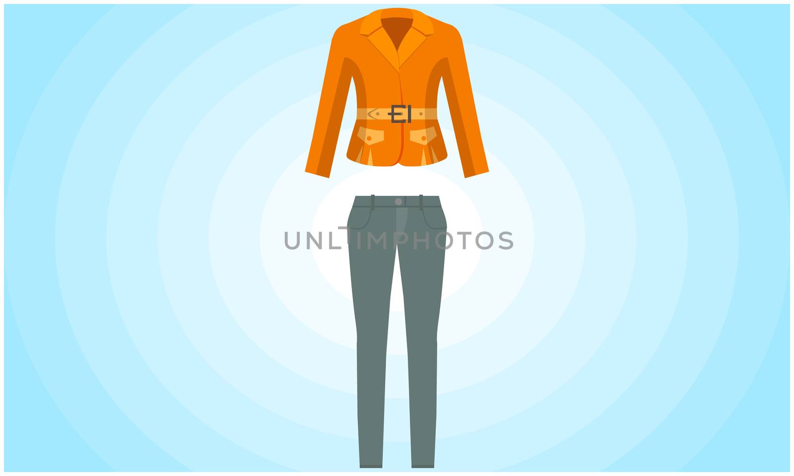 mock up illustration of office uniform on abstract background