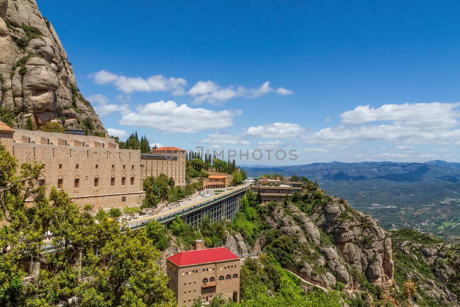 Tall mountain around the monastery of Santa Maria de Montserrat (Montserrat Monastery) in Catalonia, Spain