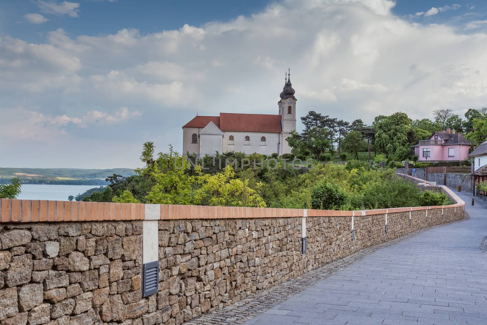 View of Tihany Abbey at Lake Balaton in Hungary