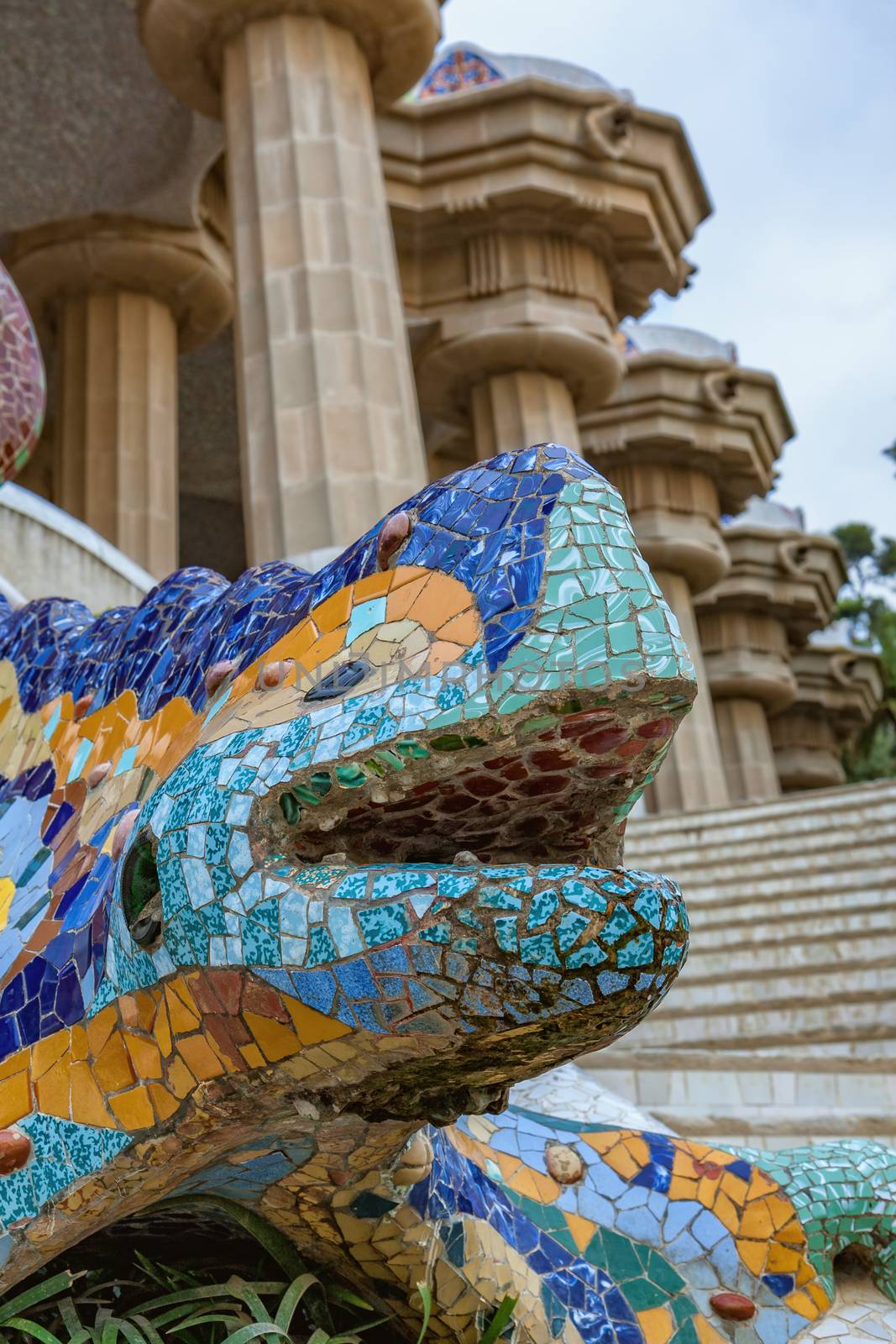 Dragon salamandra of gaudi mosaic in park guell of Barcelona of  by Digoarpi