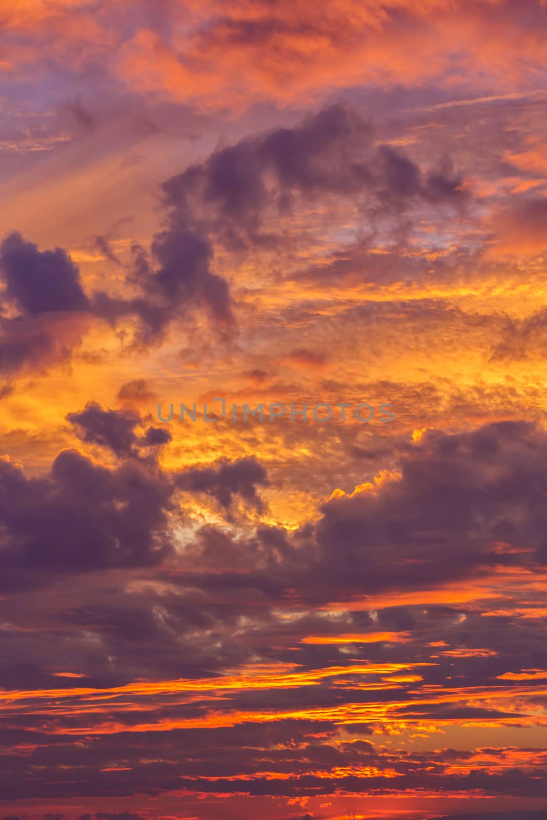 Big powerful sunset clouds at summer by Digoarpi