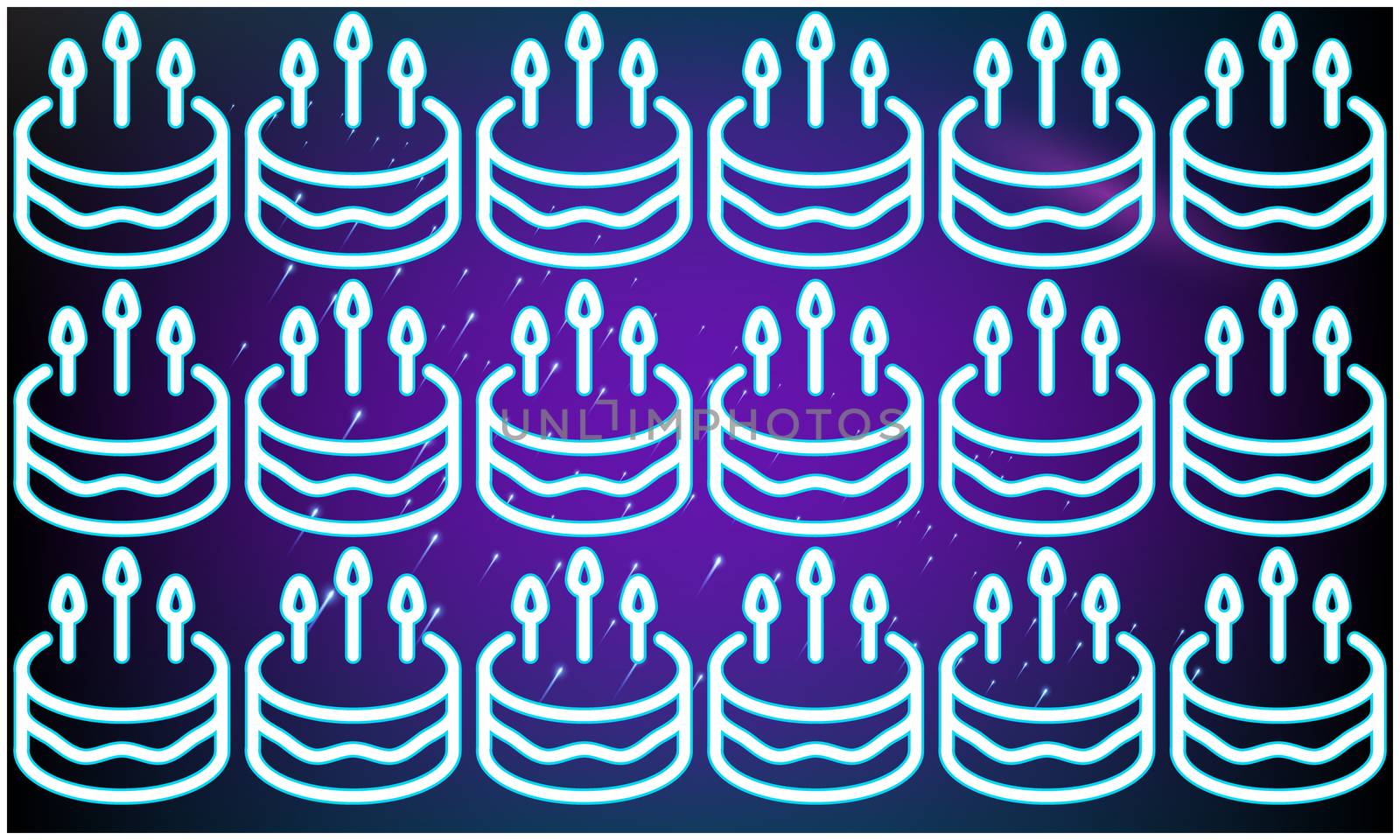 digital textile design of birthday cake art