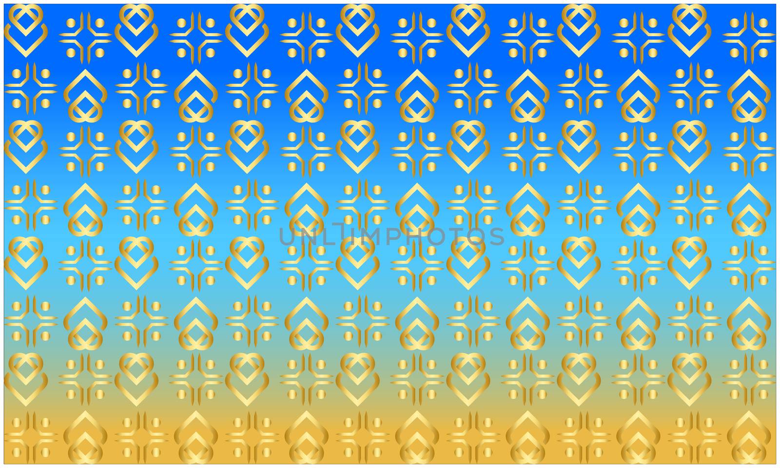 digital textile design of gold leaves art