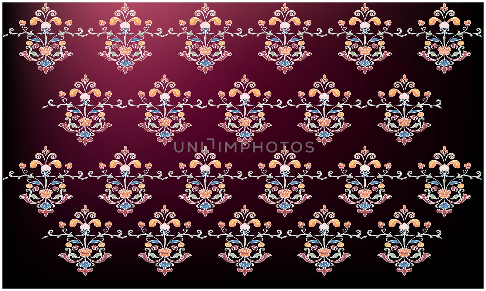 digital textile design of flowers and leaves art by aanavcreationsplus