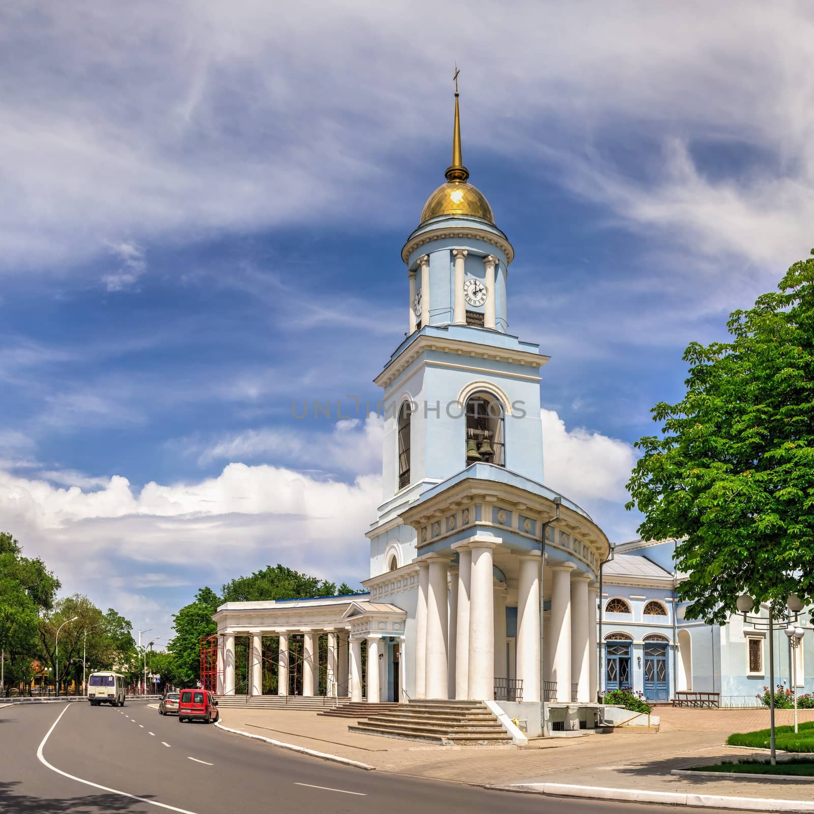 Izmail, Ukraine 06.07.2020. Holy Pokrovsky Cathedral in Izmail, Ukraine, on a sunny summer day