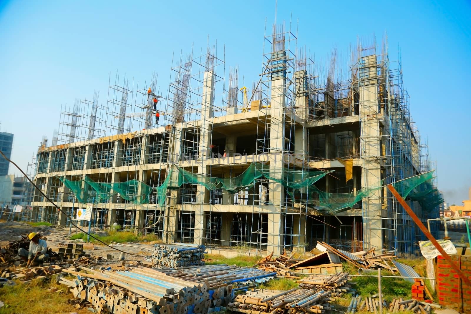 Jaipur, India - June 2018 : new construction of building in Jaipur