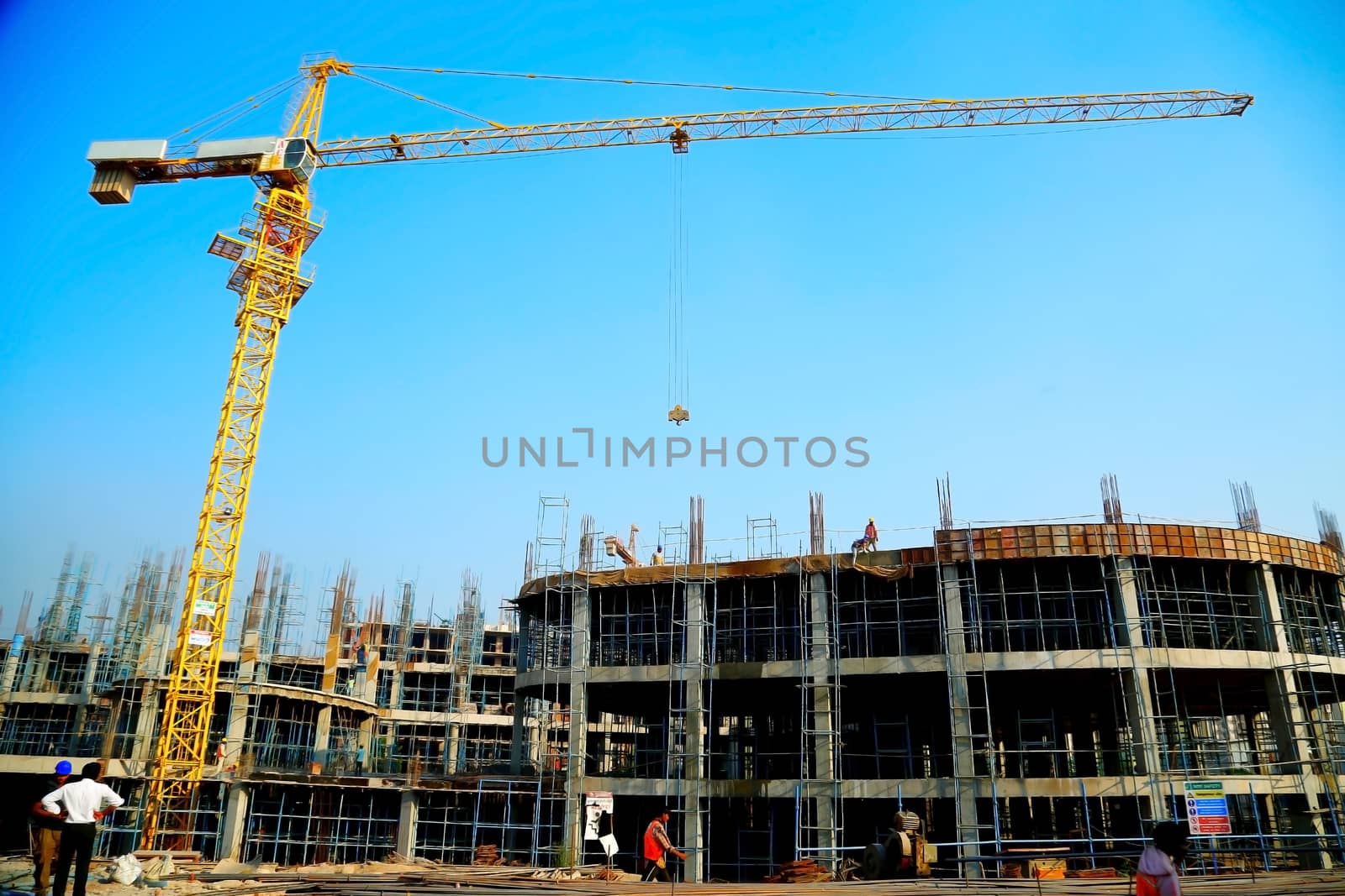 Hyderabad, India - June 2019 : new construction of building in Hyderabad