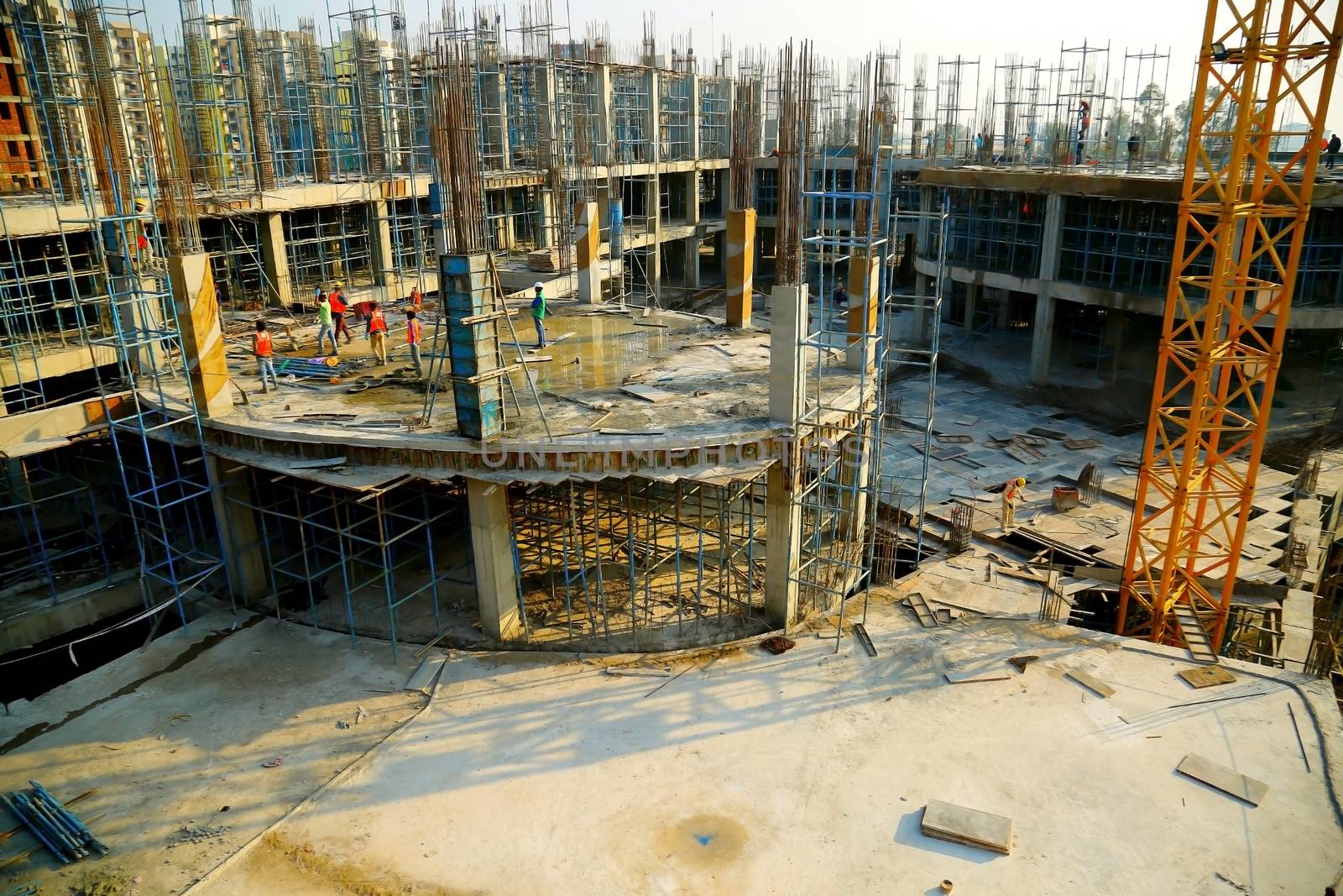 mumbai, India - march 2018 : Top View of new construction of building in mumbai