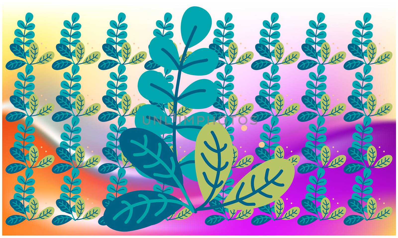 digital textile design of various leaves on abstract background by aanavcreationsplus