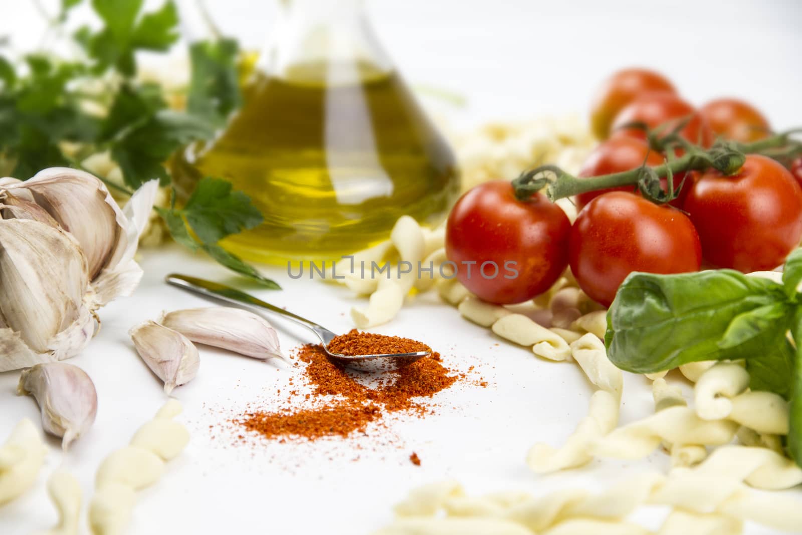 Close-up of italian typical pasta recipe: handmade durum wheat f by robbyfontanesi