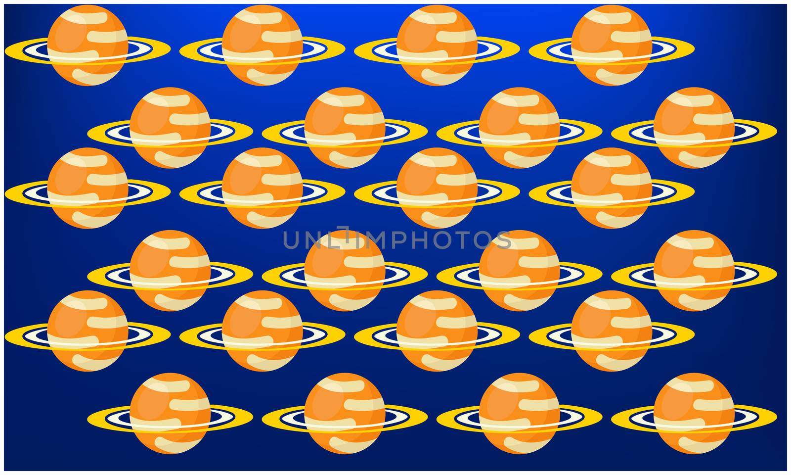 digital textile design of several Saturn planets on abstract background by aanavcreationsplus