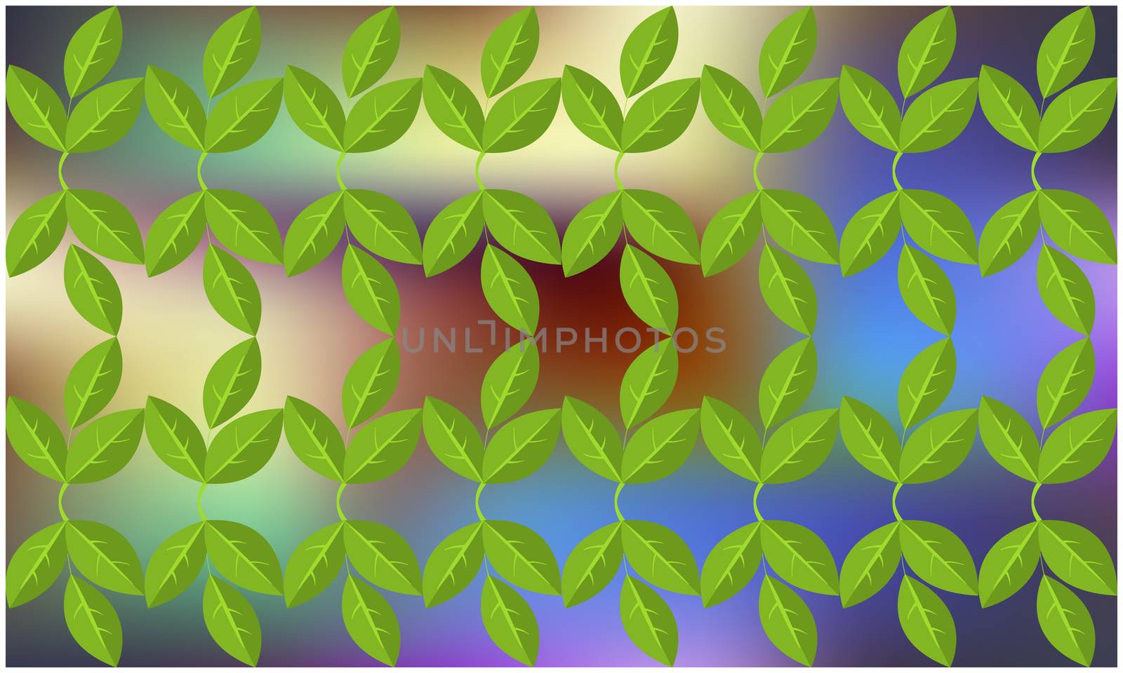 digital textile design of green leaves on abstract background by aanavcreationsplus