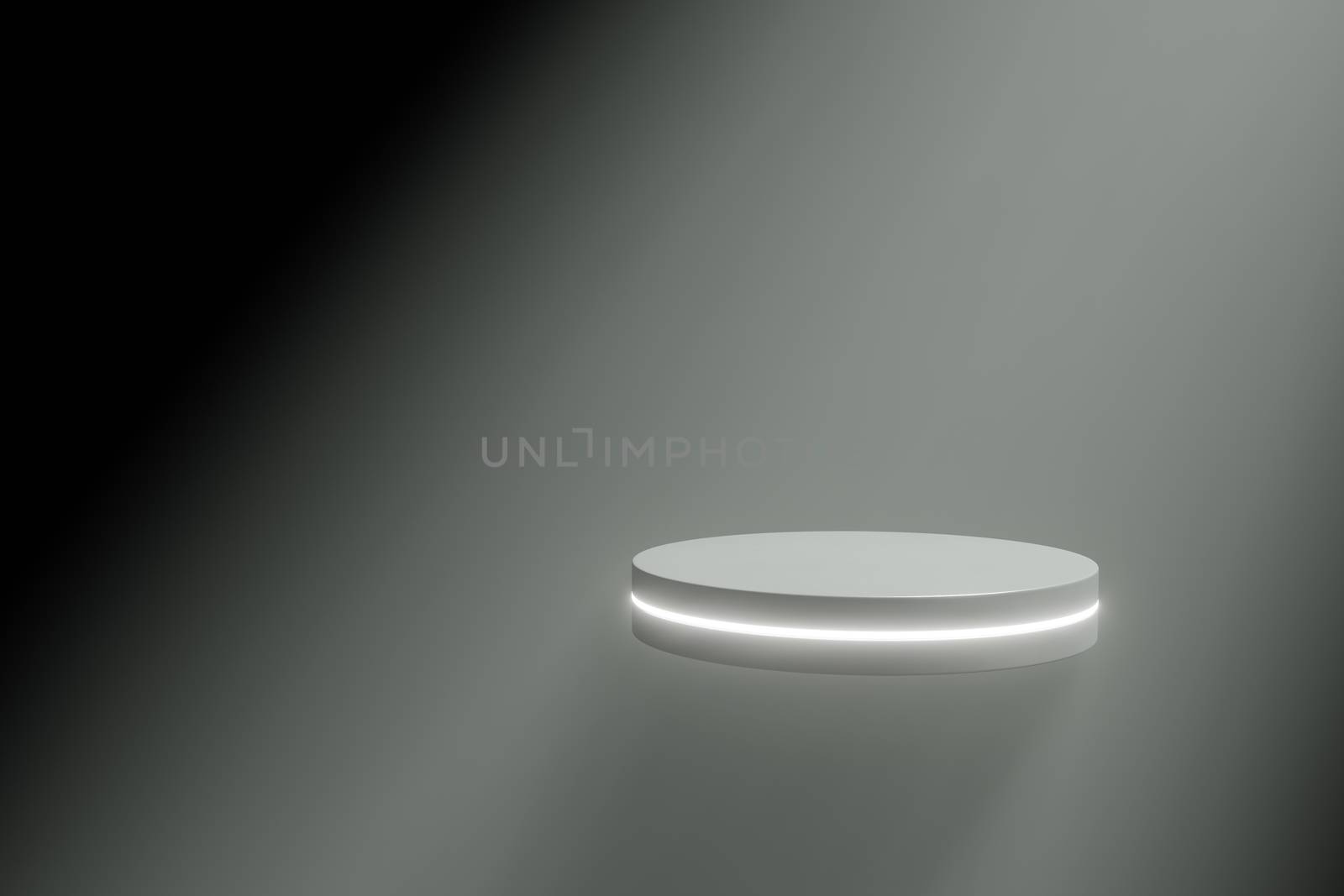 Product stand Podium, Future or sapce concept , stage light 3D Rendering.