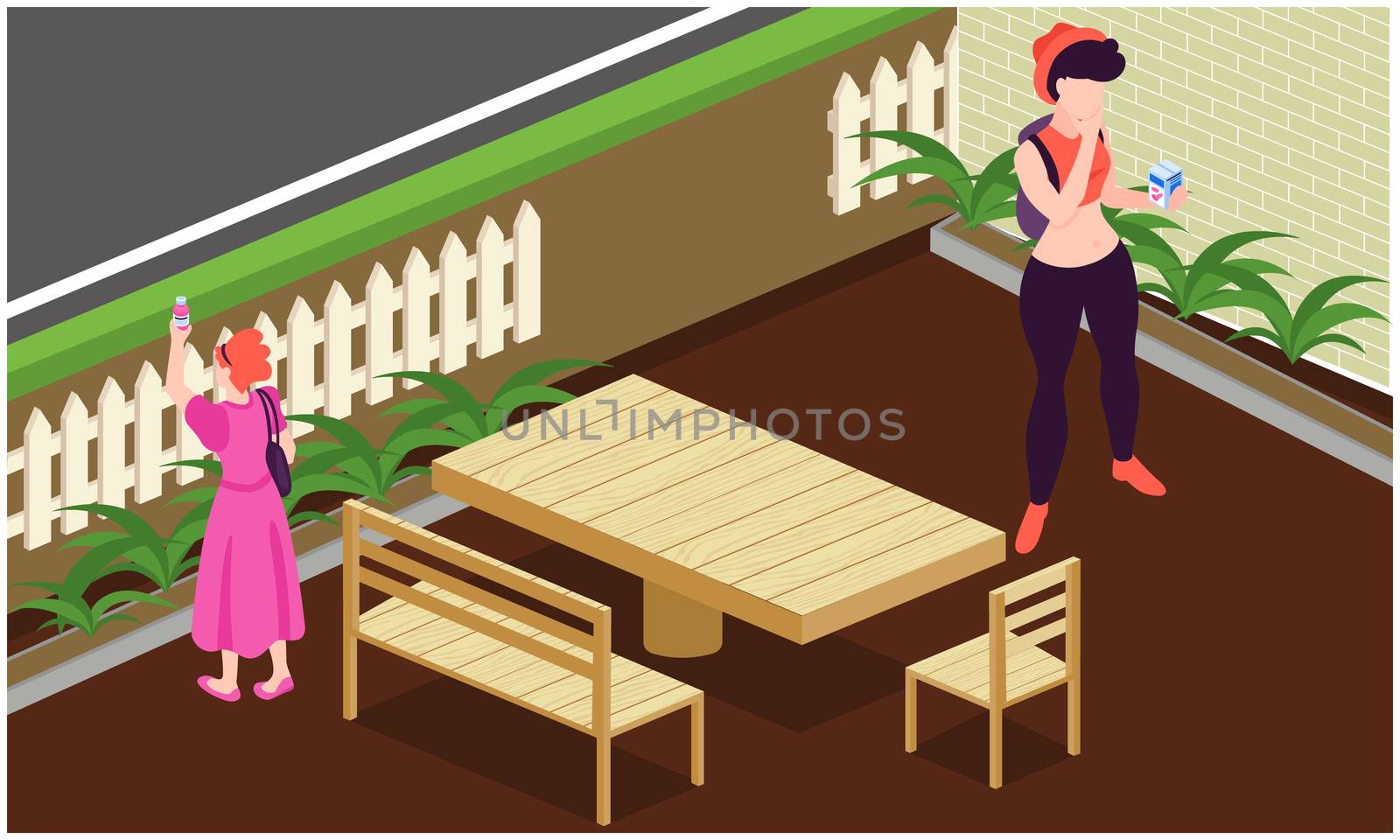 people are cleaning and gardening on terrace at home by aanavcreationsplus