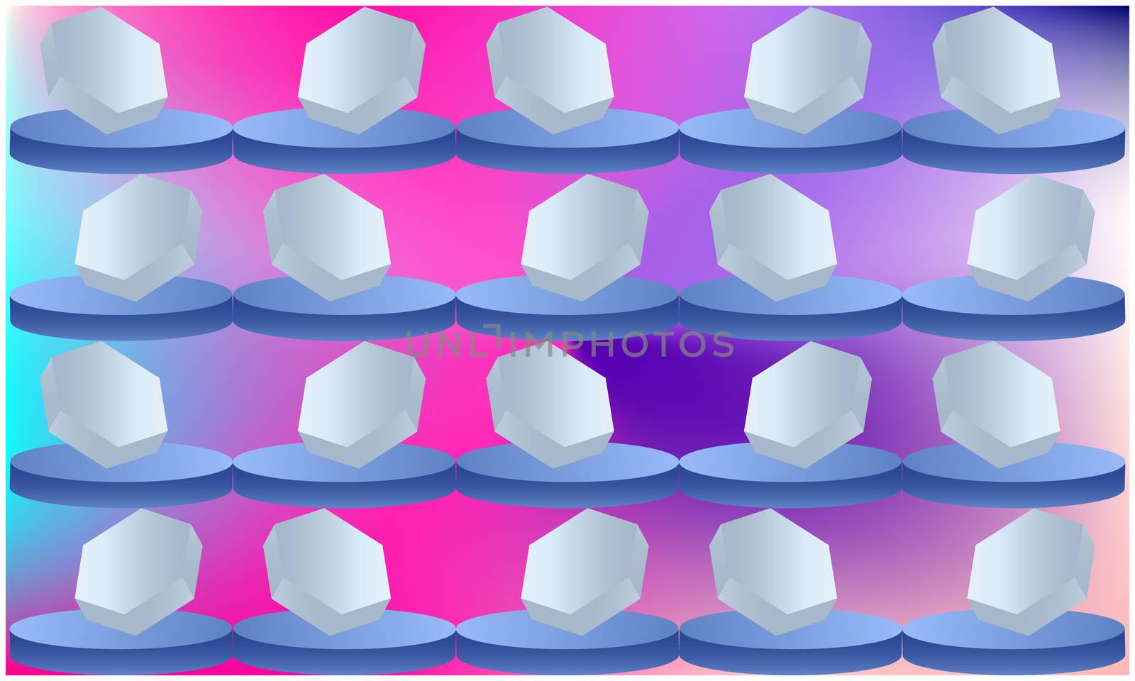 digital textile design of hexagon pattern on abstract background
