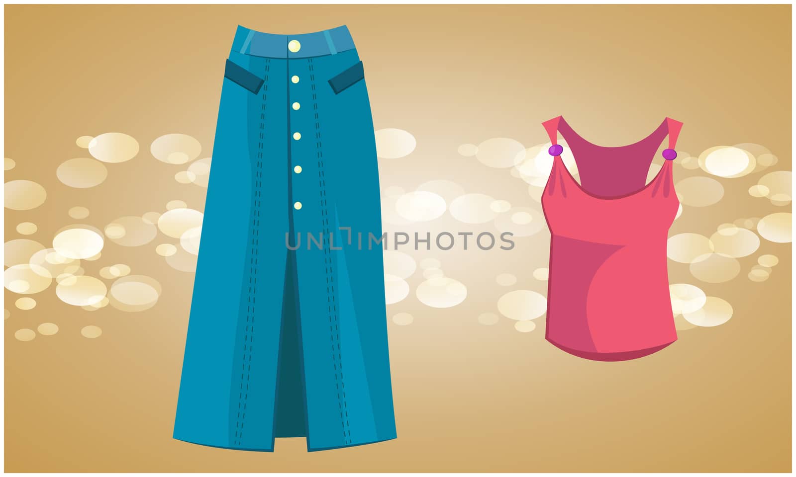 mock up illustration of female fashion wear on abstract background by aanavcreationsplus